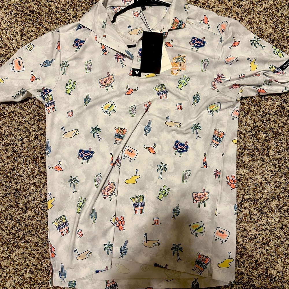 Brand new polo from this years waste mangement open. New with tags.